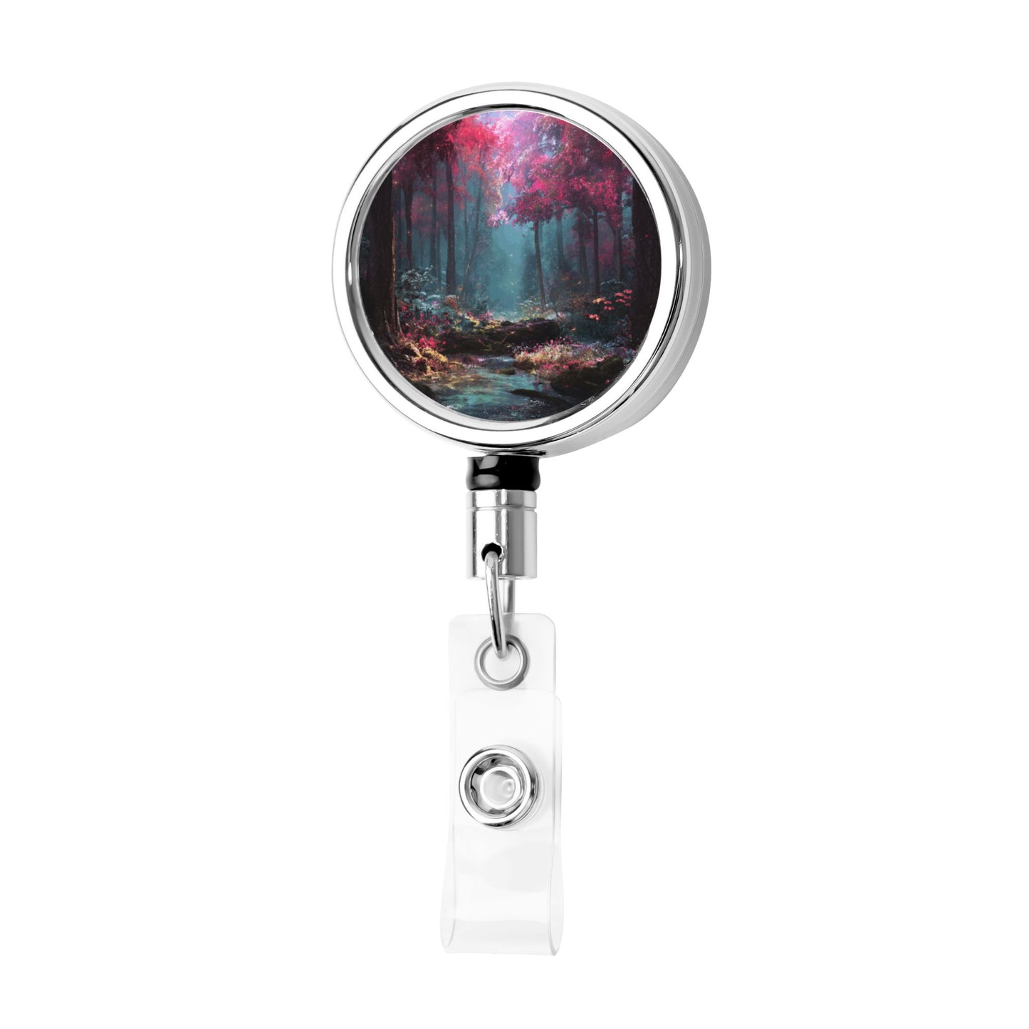 2 - Pack Metal Retractable Badge Holders - Art Pattern Style, with 360° Rotation and Secure Clip