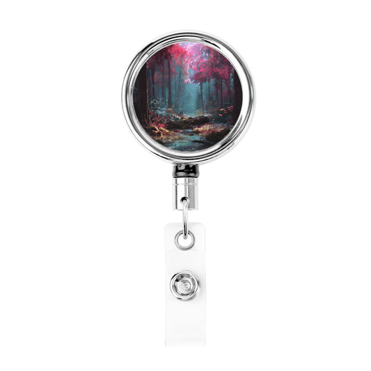 2 - Pack Metal Retractable Badge Holders - Art Pattern Style, with 360° Rotation and Secure Clip