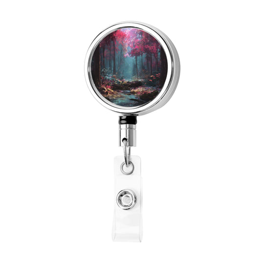 2 - Pack Metal Retractable Badge Holders - Art Pattern Style, with 360° Rotation and Secure Clip