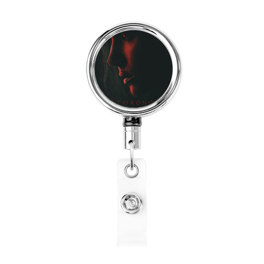 2 - Pack Metal Retractable Badge Holders - Unique Portrait Pattern, 360° Rotation, Durable and Portable