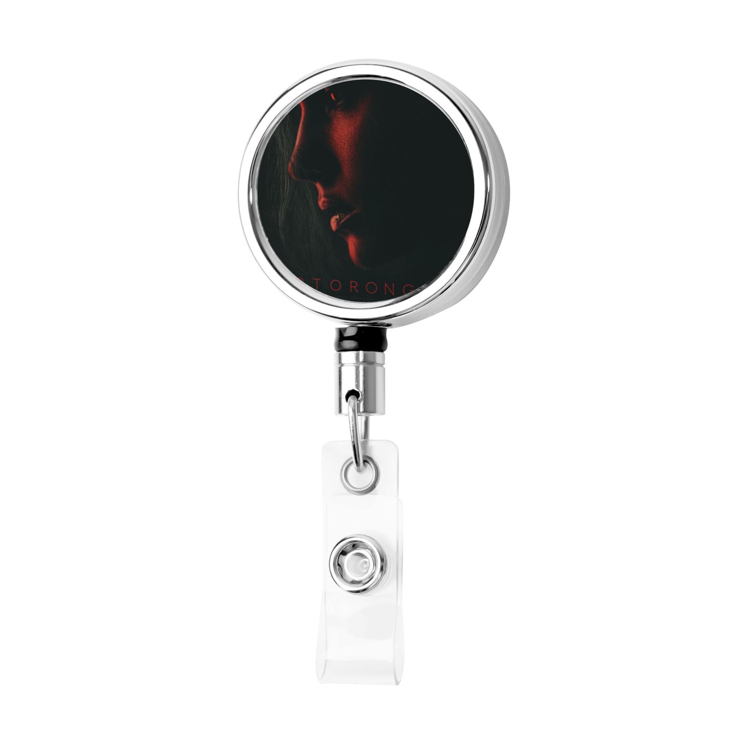 2 - Pack Metal Retractable Badge Holders - Unique Portrait Pattern, 360° Rotation, Durable and Portable